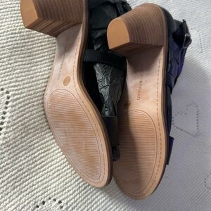 Lucky Brand Black and Purple Block Heel Sandals